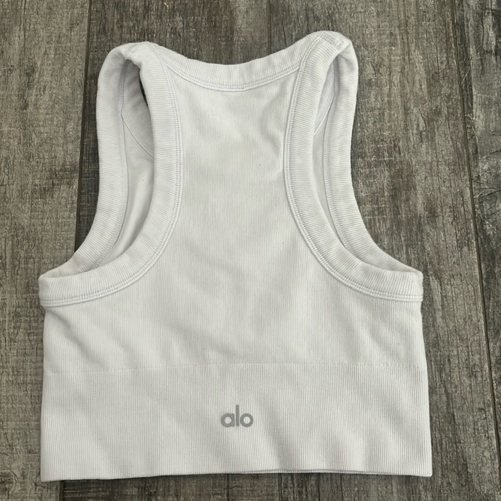 Alo Yoga Seamless Delight high neck bra - white